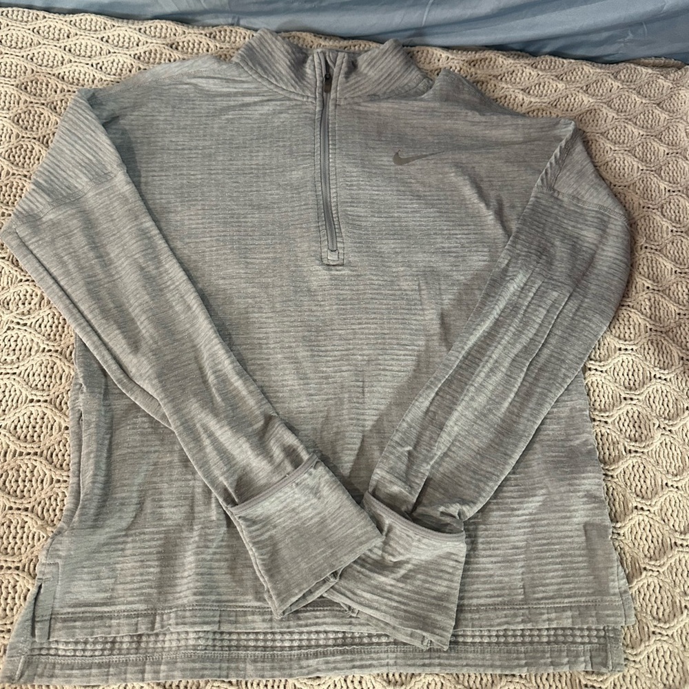 Nike Dri-Fit Heather Gray Quarter-Zip Top